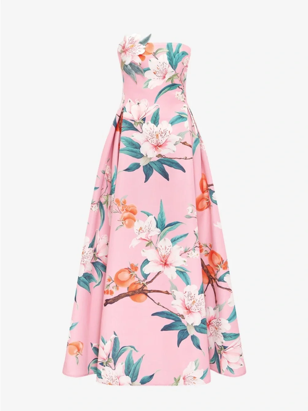 LEO LIN Nora Bustier Maxi Dress Pink Floral Strapless Gown Size 4 NWT - Picture 4 of 6